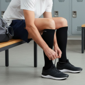 Kompressionsstromper Recovery, Sort - Supcare - sportstroemper - loebestroemper (1)