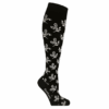 Stoettestroemper Bambus, Sort med Hvide Blomster (1)