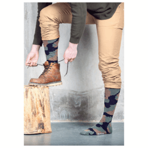 SupCare Kompressionsstroemper med Uld, Groen Camouflage - skistroemper - sportsstroemper