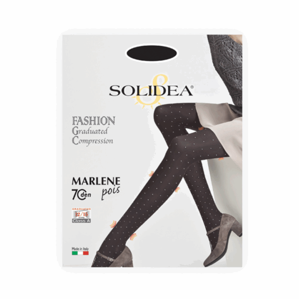 solidea-stoettestroempebukser-marlene-70-denier-med-prikker sort - emballage