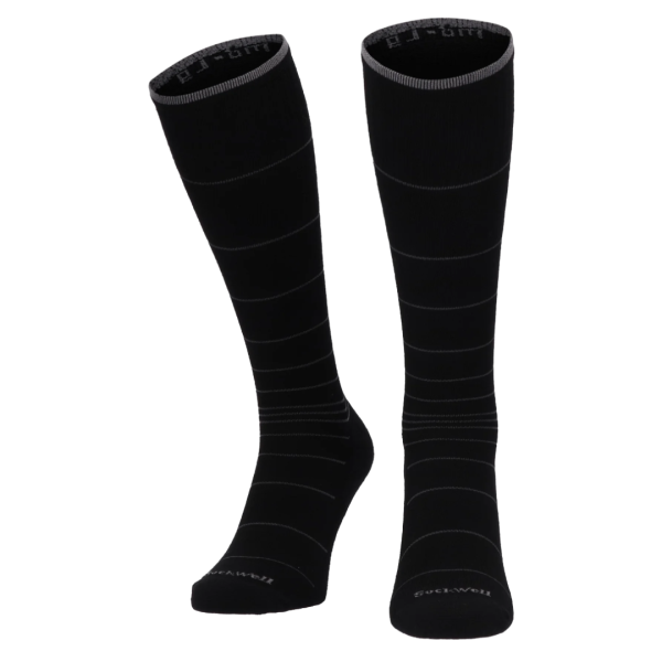 SockWell Circulator Stoettestroemper Herre - Sorte Striber (1)