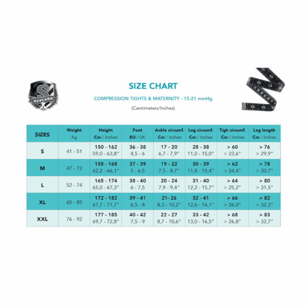 Graviditets Stoettestroempebukser Mikrofiber, 140 denier - stoerrelsesguide