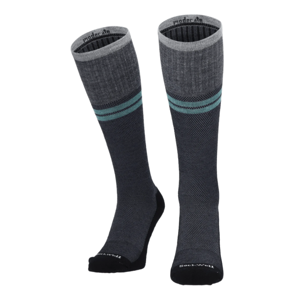 SockWell Sportster Stoettestroemper Herre, Sort - graa (2)