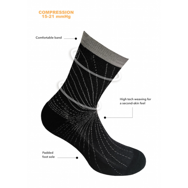 SupCare Kompressionsstroempe Cooling Knit sort - sports stroemper (1)