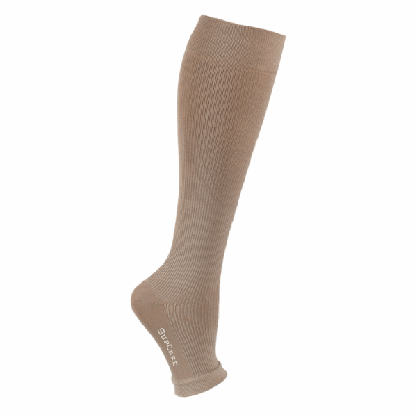 Stoettestroemper aaben taa beige - bambus - supcare (1)