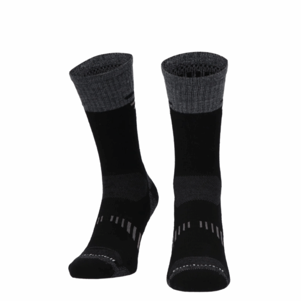 Ascend II Crew Men Compression Hiking Socks Black - stoettestroemper