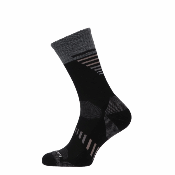 Ascend II Crew Men Compression Hiking Socks Black - stoettestroemper
