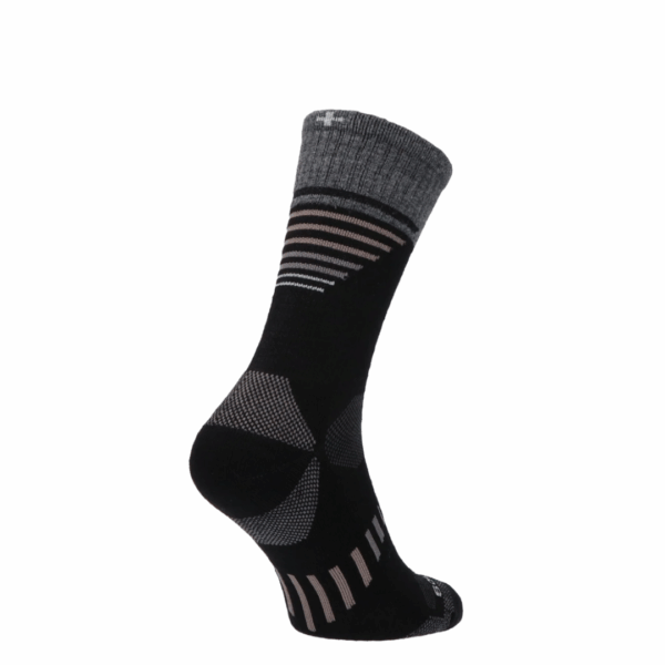 Ascend II Crew Men Compression Hiking Socks Black - stoettestroemper