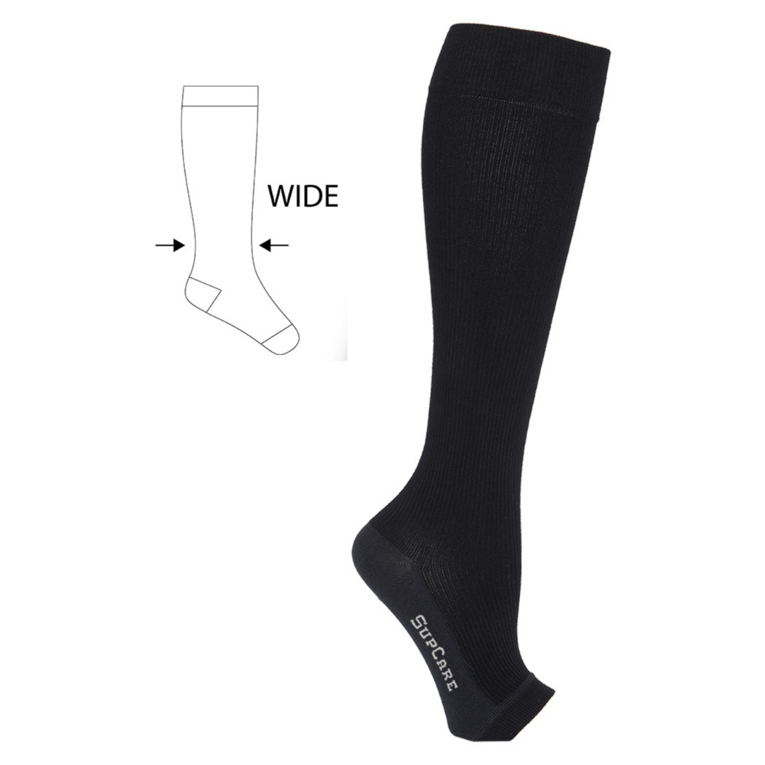 Stoettestroemper bambus, aaben taa, sort, bred model