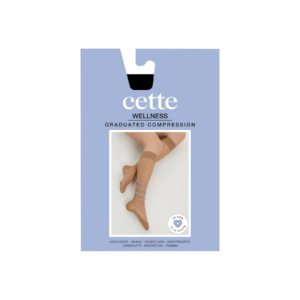 Cette Wellness - Knaelange Stoettestroemper, Nylon, 70 denier - sort - emballage