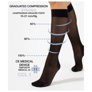 Cette Wellness - Knaelange Stottestromper, Nylon, 140 denier - sort