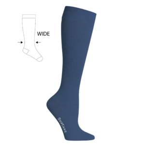 Supcare - Stoettestroemper Bambus, Blaa, bred model (1)