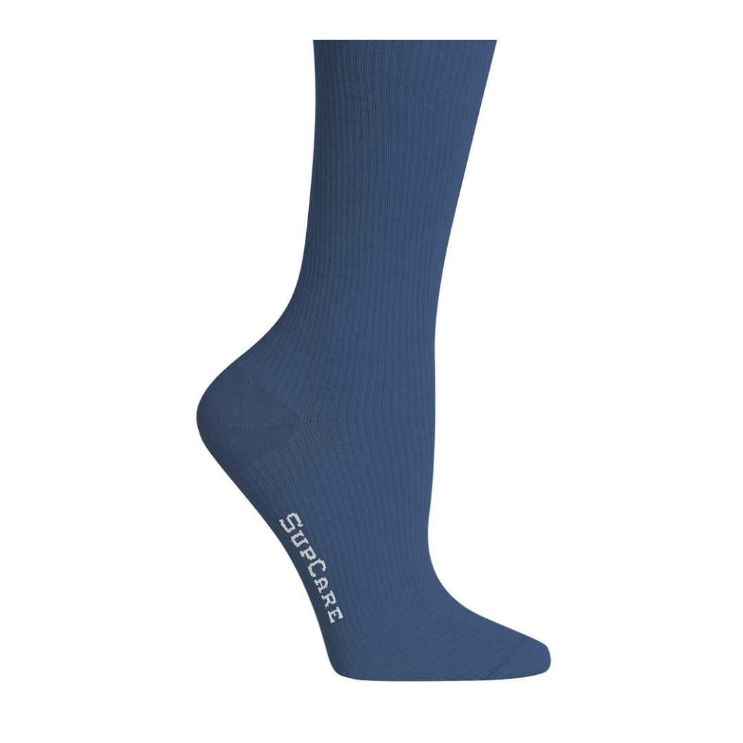 Supcare - Stoettestroemper Bambus, Blaa, bred model (2)